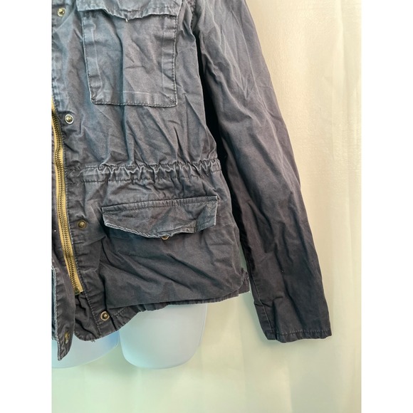 H&M LOGG Utility Cargo Jacket Field Jacket Drawstring Waist Gray Sz 8‎ Gorpcore - Picture 16 of 16